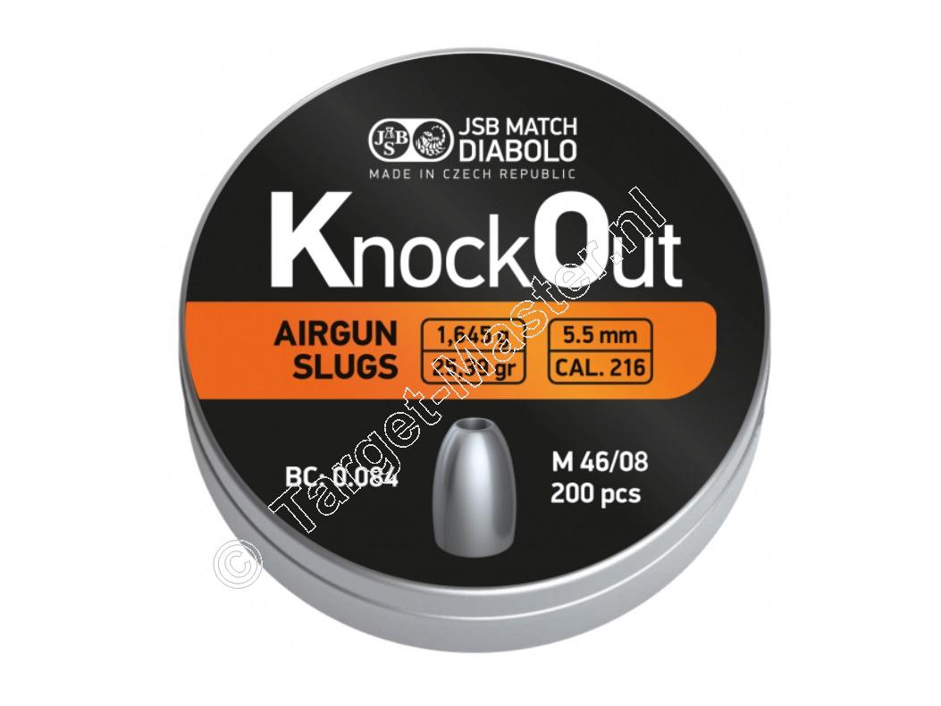 JSB KnockOut Airgun Slugs 5.50mm .217 Luchtdruk Kogeltjes blikje 200